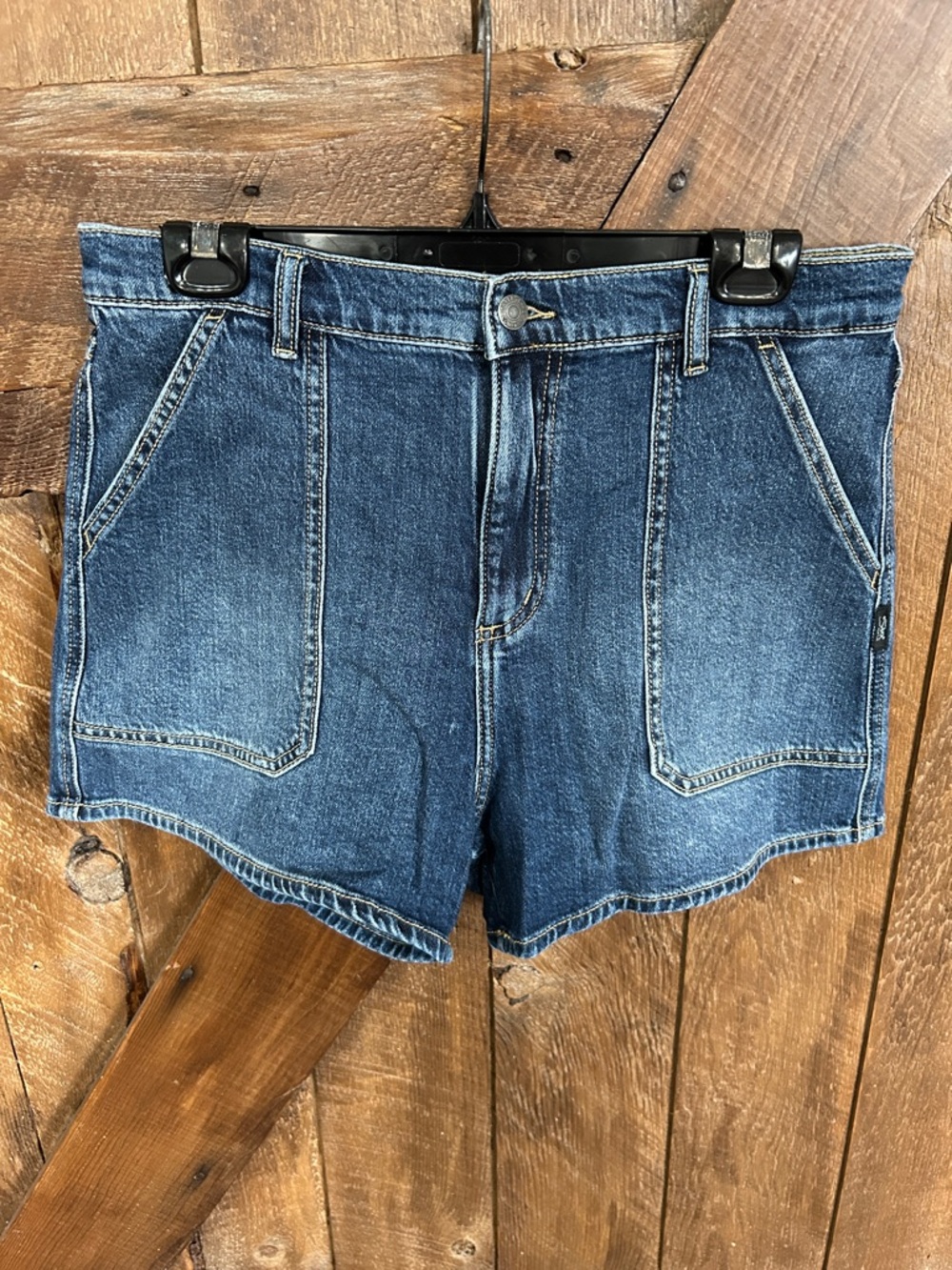 Classic Silver Jeans High-Rise Dark Blue Denim Shorts